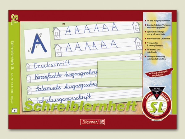 Schreiblernheft SL, perforiert, für Links- und Rechtshänder, Format A4 quer