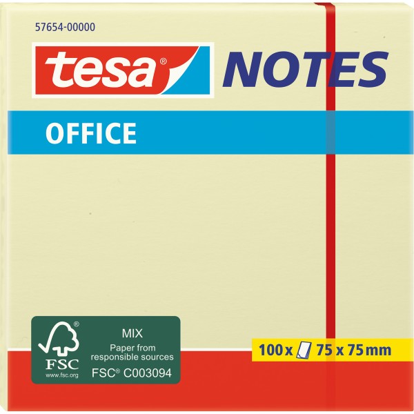 tesa Haftnotiz Office Notes 57654-00000 75x75mm 100Bl. gelb