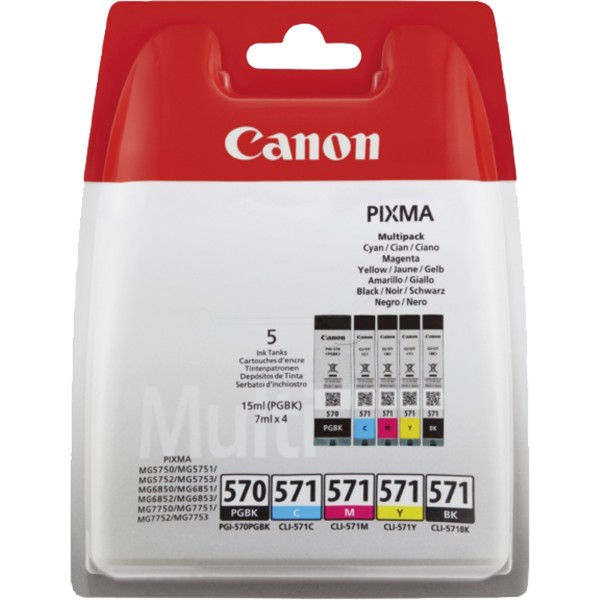 Canon Tintenpatrone 0372C004 PGI570/CLI571 sw/c/m/y 5 St./Pack.