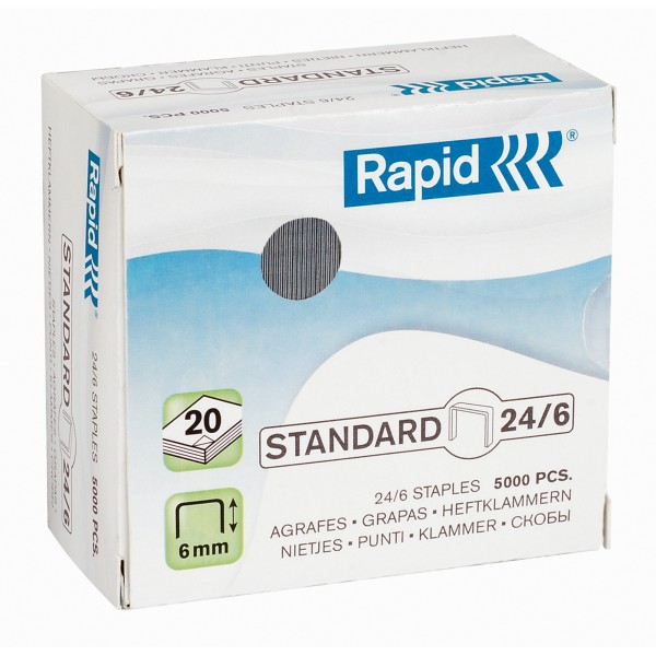 Rapid Heftklammer Standard 24859800 24/6 5.000 St./Pack.