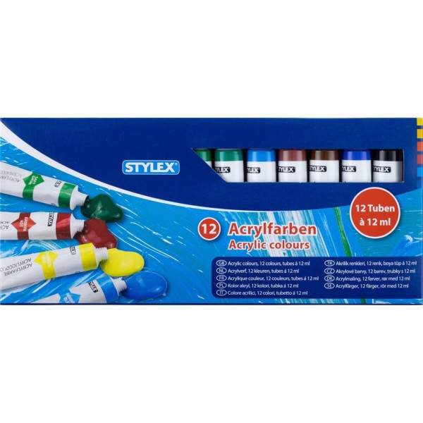 STYLEX Acrylfarben 28651 12 Tuben à 12 ml