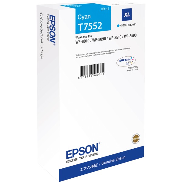 Epson Tintenpatrone C13T755240 T7552 4.000Seiten cyan
