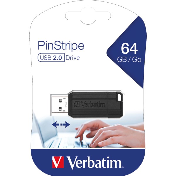 Verbatim USB-Stick PinStripe 49065 64GB USB2.0 sw