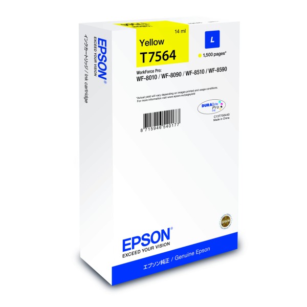 Epson Tintenpatrone C13T75644N T7564 1.500S gelb