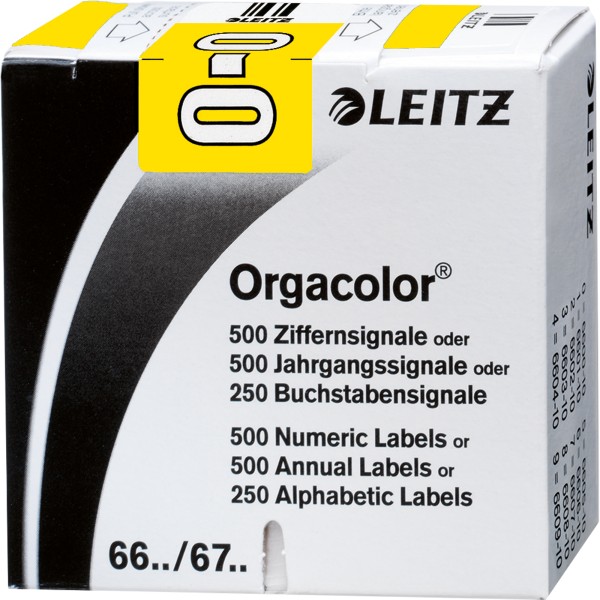 Leitz Buchstabensignal Orgacolor 66241000 O gelb 250 St./Pack.
