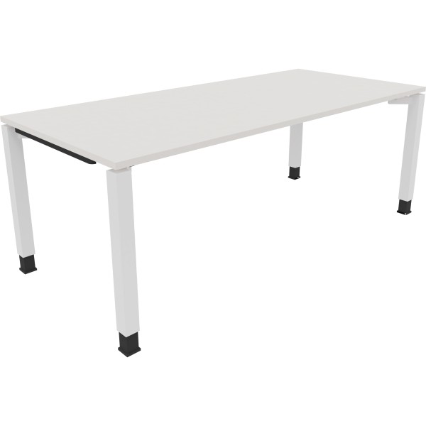 Schreibtisch Vierfuß Quadratrohr B2000xT900xH680-820 ws/Weiß