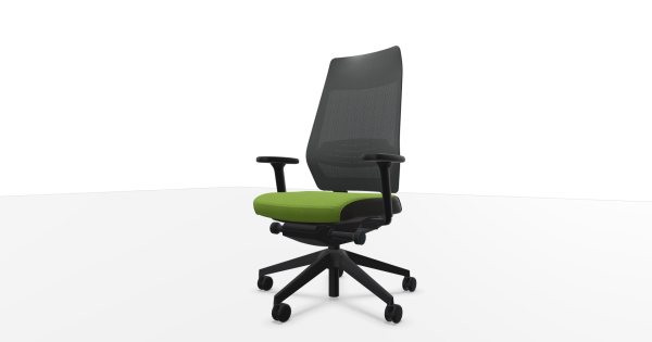 Bürostuhl WEEKLY/JOYCEis3 mit Netzrücken und grünem Sitzkissen