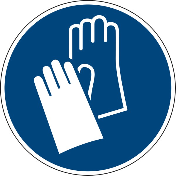Hinweisschild Handschutz benutzen ISO 7010/M0096 rund 200mm PVC