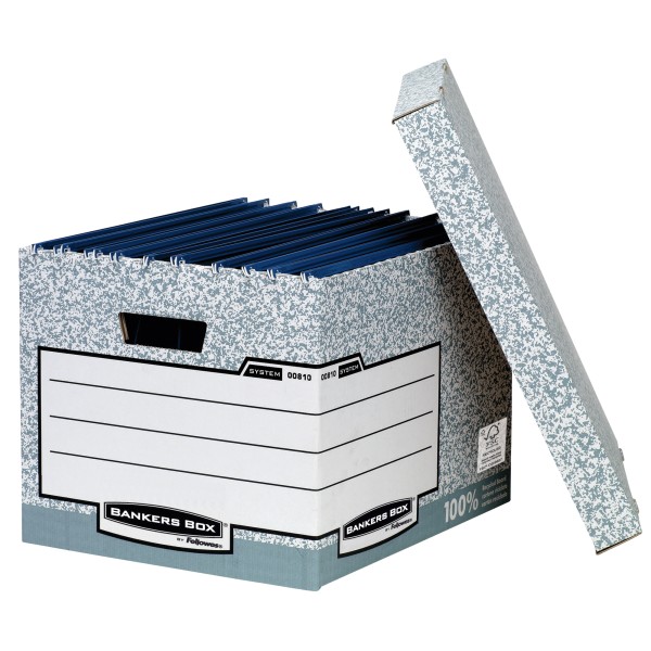 Bankers Box Archivbox System 00810-FFEU grau/weiß