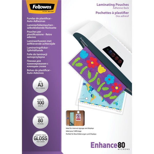 Fellowes Laminierfolie Enhance 80 5302302 DIN A3 tr 100 St./Pack.