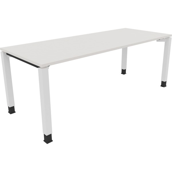 Schreibtisch Vierfuß Quadratrohr B2000xT800xH680-820 ws/Weiß