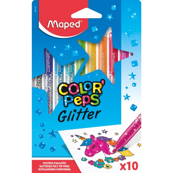 Maped Filzstift Color Peps Glitter 847110 sort. 10St.
