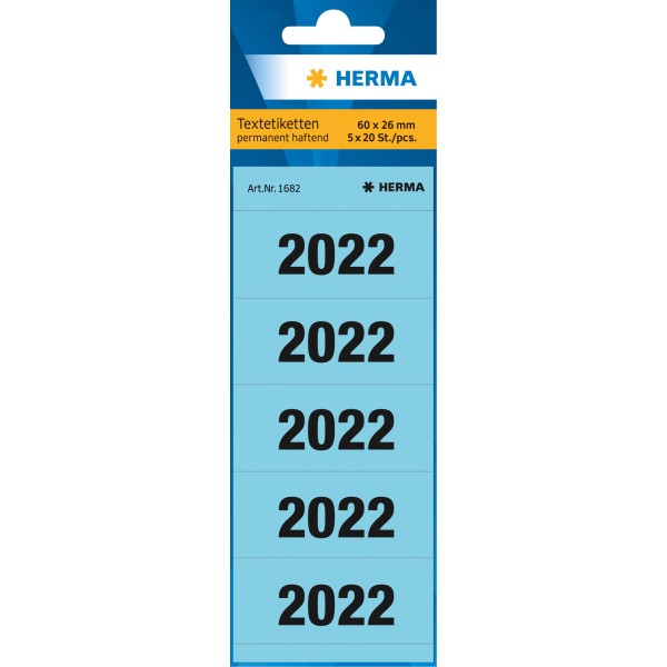 HERMA Jahresschild 2022 1682 blau 100 St./Pack.