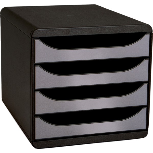 Exacompta Schubladenbox BIG-BOX Metallic 310438D 4Schübe silber