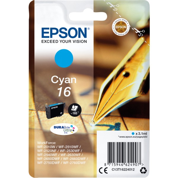 Epson Tintenpatrone C13T16224012 3,1ml cyan