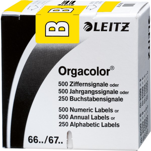 Leitz Buchstabensignal Orgacolor 66111000 B gelb 250 St./Pack.