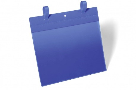 DURABLE Gitterboxtaschen mit Laschen A4 quer aus PP, blau, 50 Stück