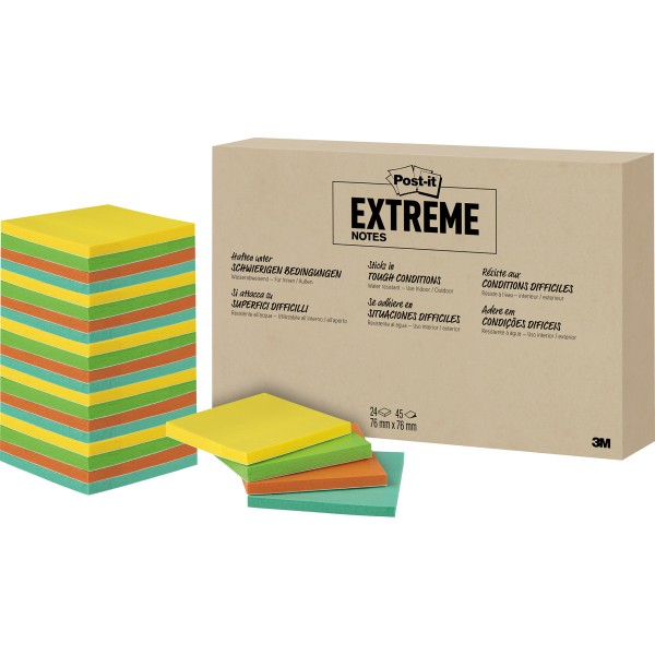 Post-it ExtremeNotes EXTRM33-24-EU1 76x76mm 45Bl sort 24 St./Pack.