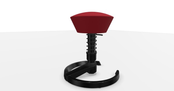 Swopper mit Gleitern - der dynamische Bürostuhl Gestell schwarz und Sitz rot