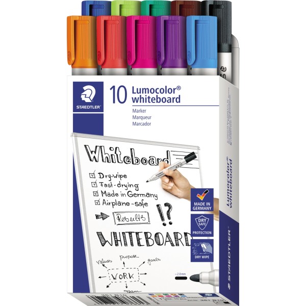 STAEDTLER Whiteboardmarker Lumocolor 351 B10 sort. 10 St./Pack