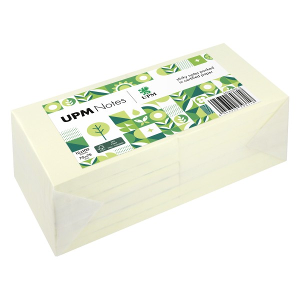 UPM Notes Haftnotiz 5654-01PG-12 75x75mm 100Bl. ge 12St.