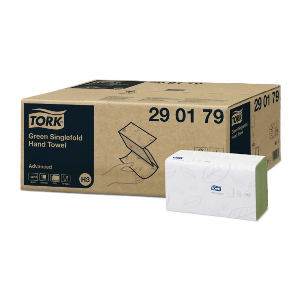 Tork Papierhandtuch Advanced 290179 25x23cm grün 15x250 Bl./Pack.