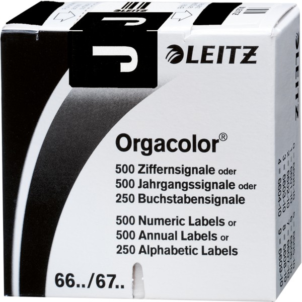 Leitz Buchstabensignal Orgacolor 66191000 J schwarz 250 St./Pack.