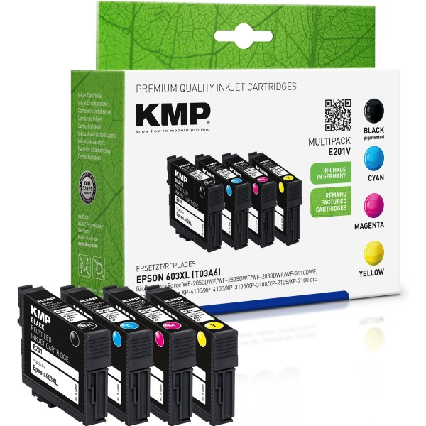KMP Tintenpatrone E201V 1650,4005 wie Epson 603XL sw/c/m/y 4St.