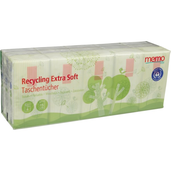 memo Taschentücher Recycling Extra Soft H1055 4lg. 15x10St.