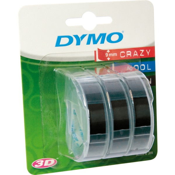 DYMO Prägeband S0847730 für 9mmx3m schwarz 3 St./Pack.