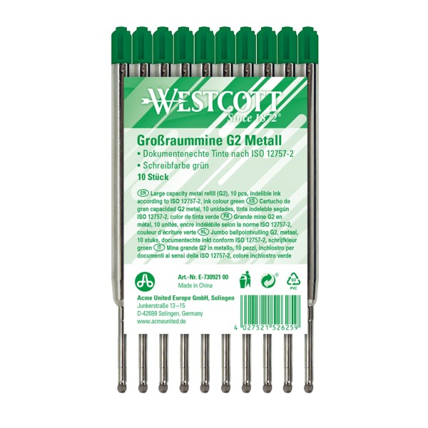 Westcott Kugelschreibermine G2 E-730921 00 1,2mm gn 10St