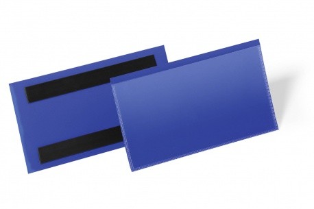 DURABLE Magnetische Etikettentasche 67x150mm, blau, Pack à 50 Stück