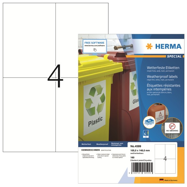 HERMA Etikett 4599 105x148mm ws 160 St./Pack.