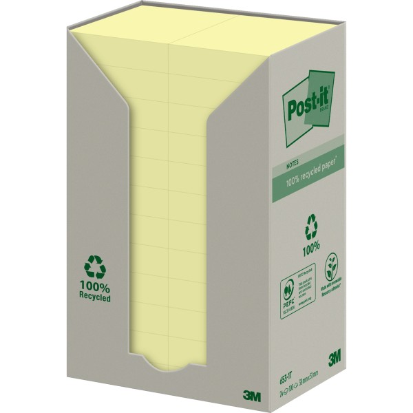 Post-it Haftnotiz Recycling Notes 653-1T 38x51mm ge 24St