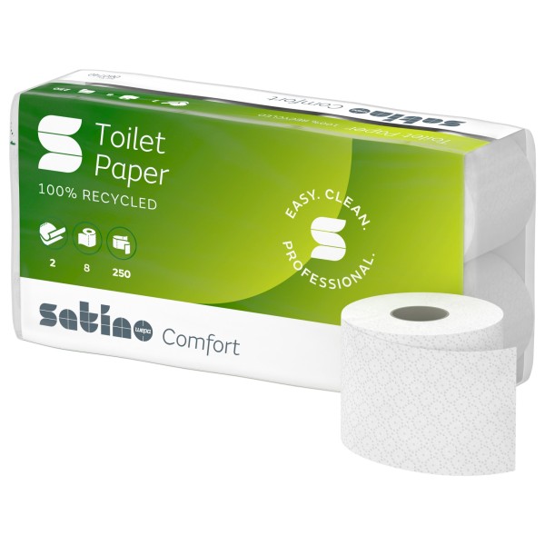 Satino Toilettenpapier Comfort 060740 2lg hw 250Bl. RC 8 St./Pack.