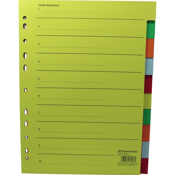 Soennecken Register 1526 blanko 22,5x29,7cm volle Höhe RC farbig