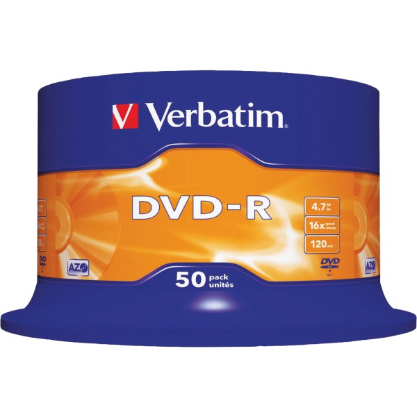 Verbatim DVD-R 43548 16x 4,7GB 120Min. Spindel 50 St./Pack.