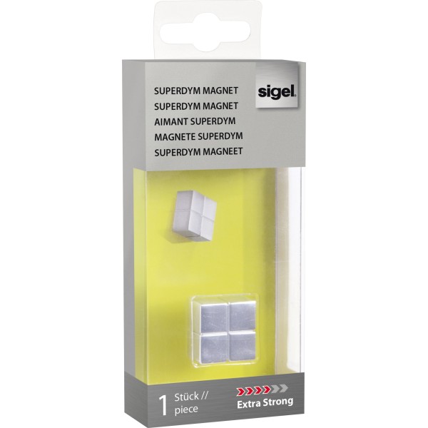 SIGEL Magnet SuperDym C10 GL195 20x10x20mm bis 15Blatt silber