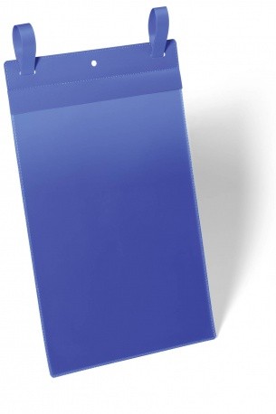 DURABLE Gitterboxtaschen mit Laschen A4 hoch aus PP, blau, 50 Stück